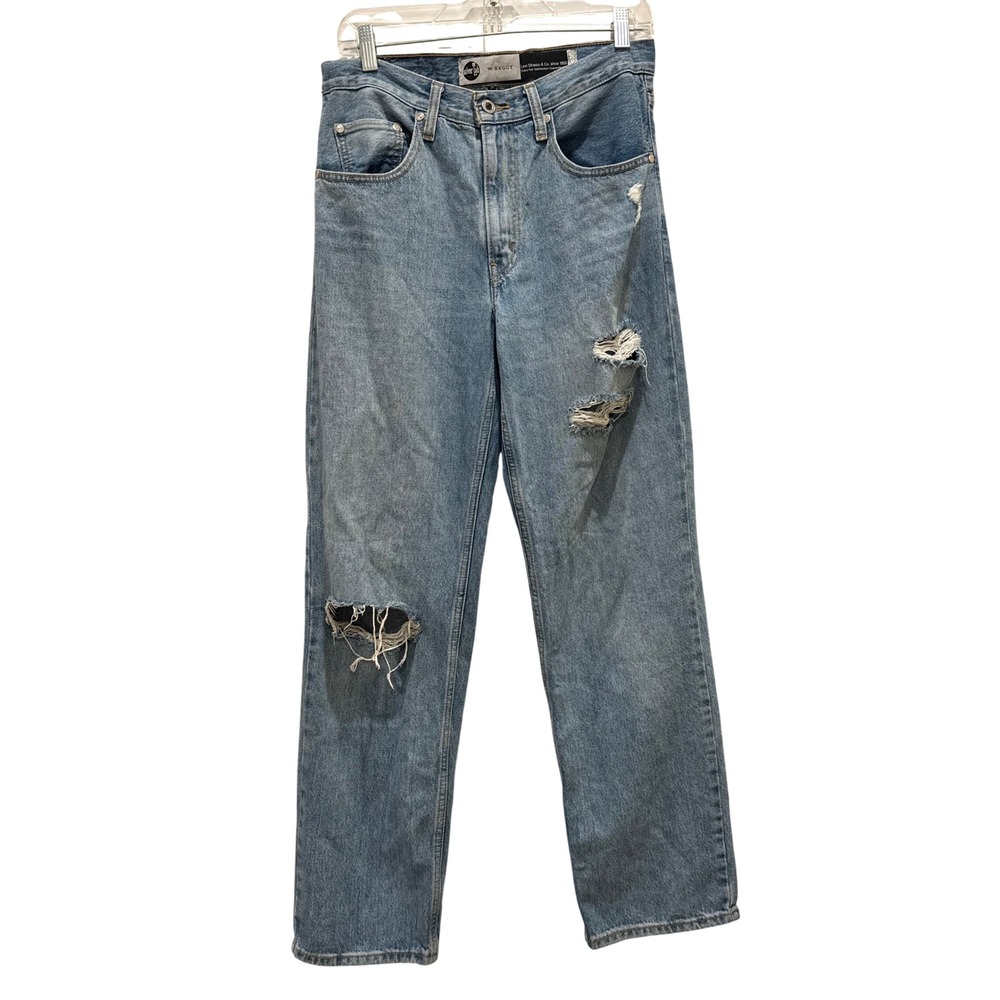Levi's SilverTab 94 Baggy Jeans Womens 27 Light Wash Distressed Ripped Denim 90s